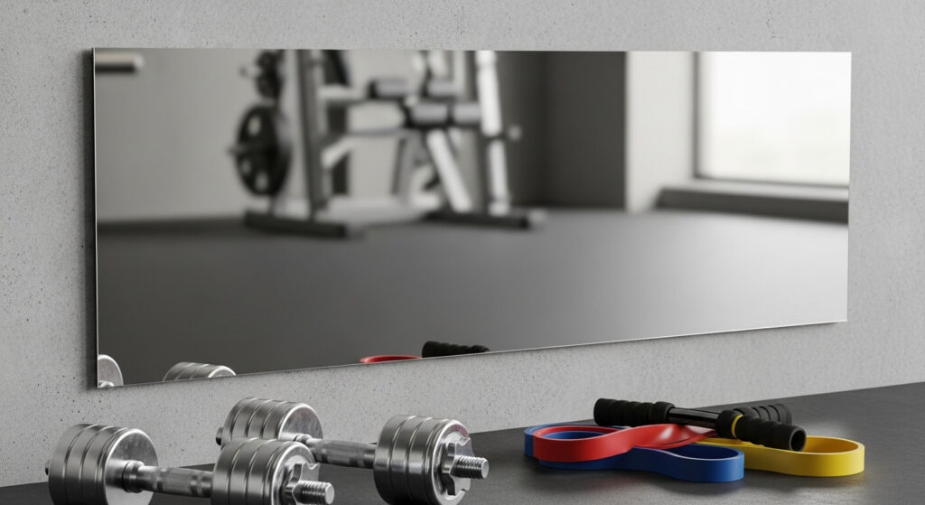 home exercise room mirror wall installation(1) home exercise room mirror wall installation